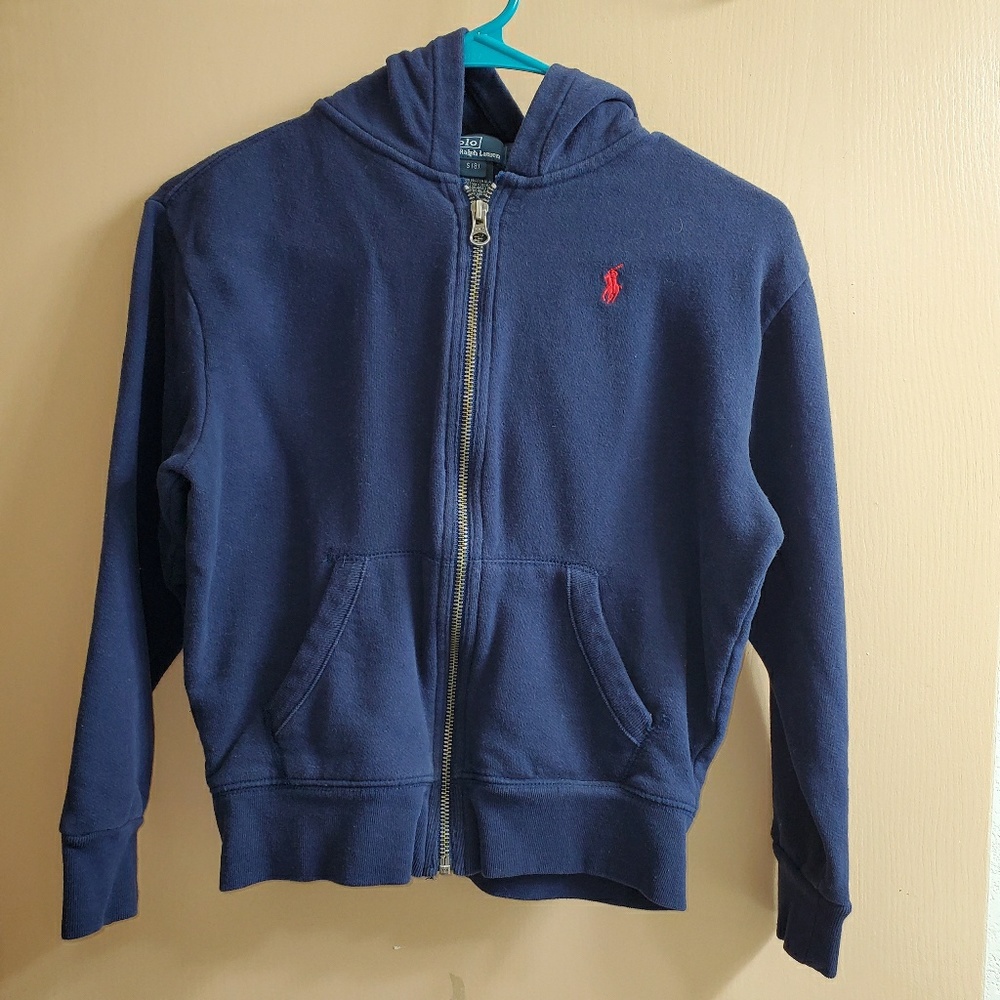 Boy's Polo Ralph Lauren Navy Zip Up Hoodie Small